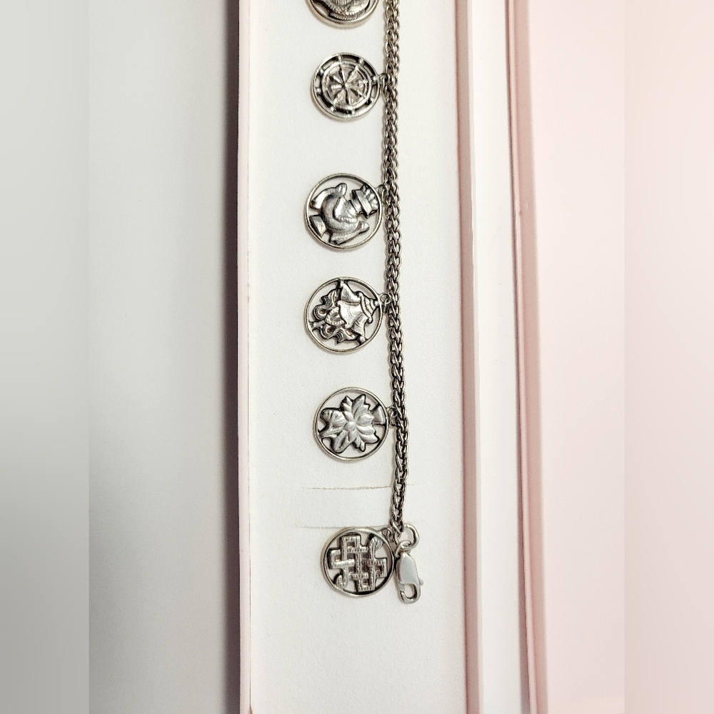 Eight Auspicious Symbols Bracelet - .925 Sterling Silver